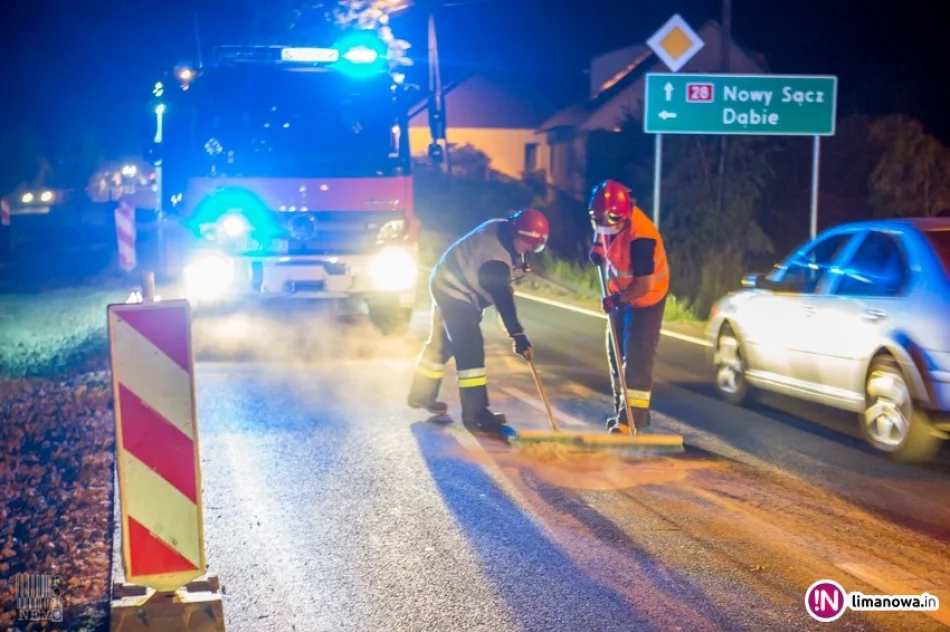 Olej na drodze - kierowcy nie mogli wyjechać pod górkę - zdjęcie 3