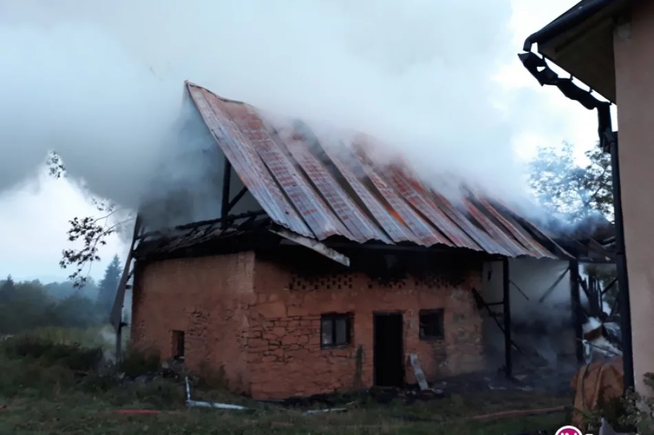 Pożar budynku mieszkalno-gospodarczego i nietypowa akcja: wyciągano ze studni byka - zdjęcie 4