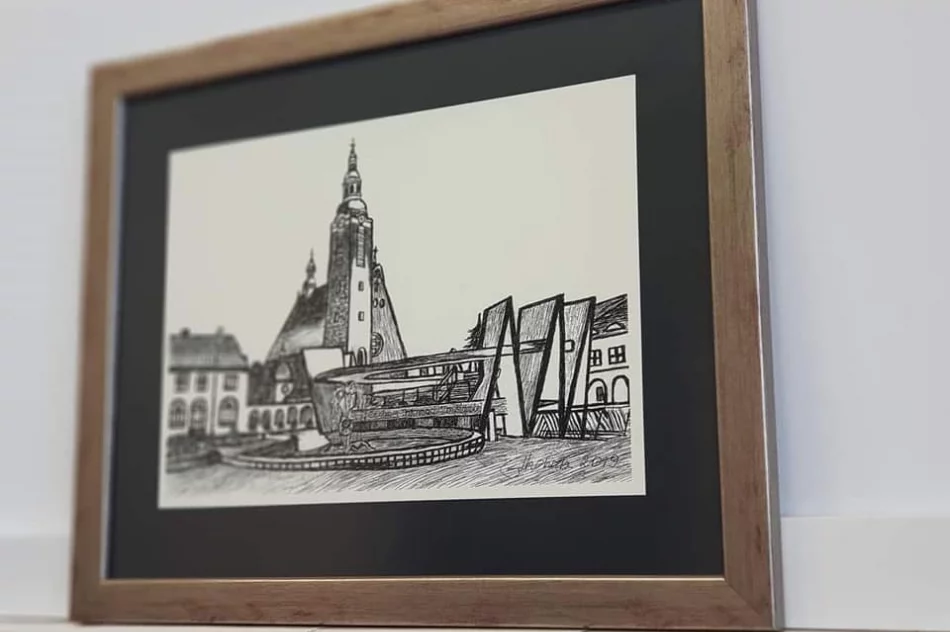 Szefowa limanowskiej policji przekazała obraz swojego autorstwa na licytację dla Anny Dudzik - zdjęcie 3