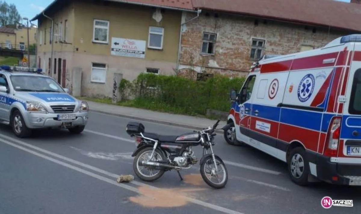 Nowy Sącz: na Węgierskiej samochód osobowy zderzył się z motocyklem