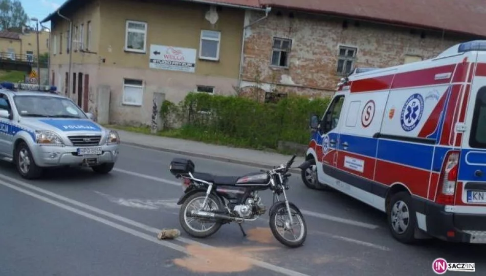 Nowy Sącz: na Węgierskiej samochód osobowy zderzył się z motocyklem - zdjęcie 1