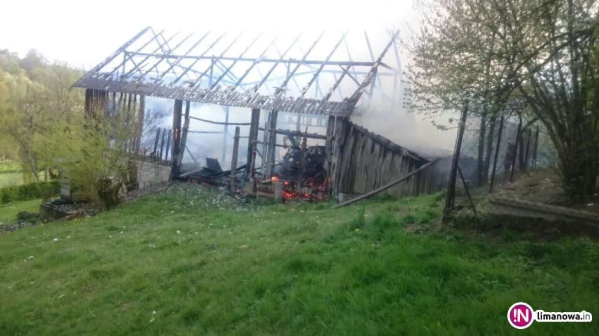 Pożar stodoły - 40 tys. zł strat. Przyczyna nieustalona (zdjęcia)
