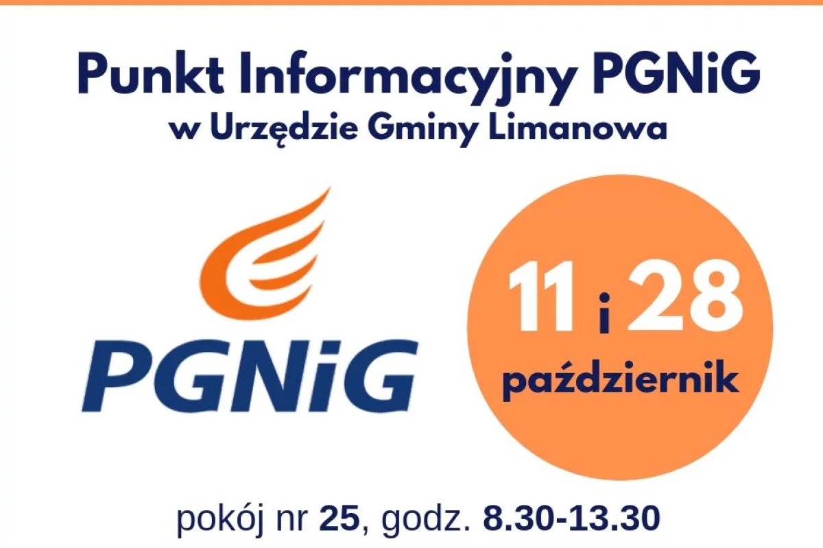 Dyżur punktu informacyjnego PGNiG w Urzędzie Gminy Limanowa