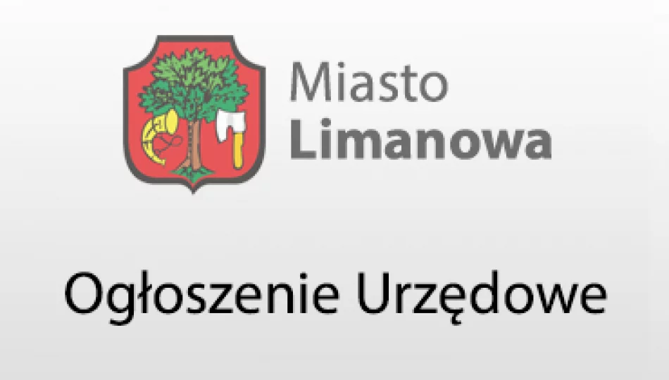 Ogłoszenie o zakończeniu I przteargu ustnego nieograniczonego na sprzedaż działki 100 obr 1 m. Limanowa.  - zdjęcie 1