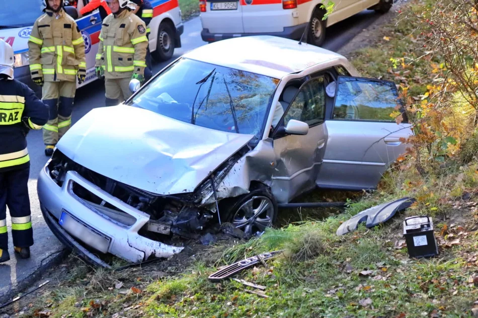 22-latek w Audi wjechał do rowu i uderzył w przepust - zdjęcie 3