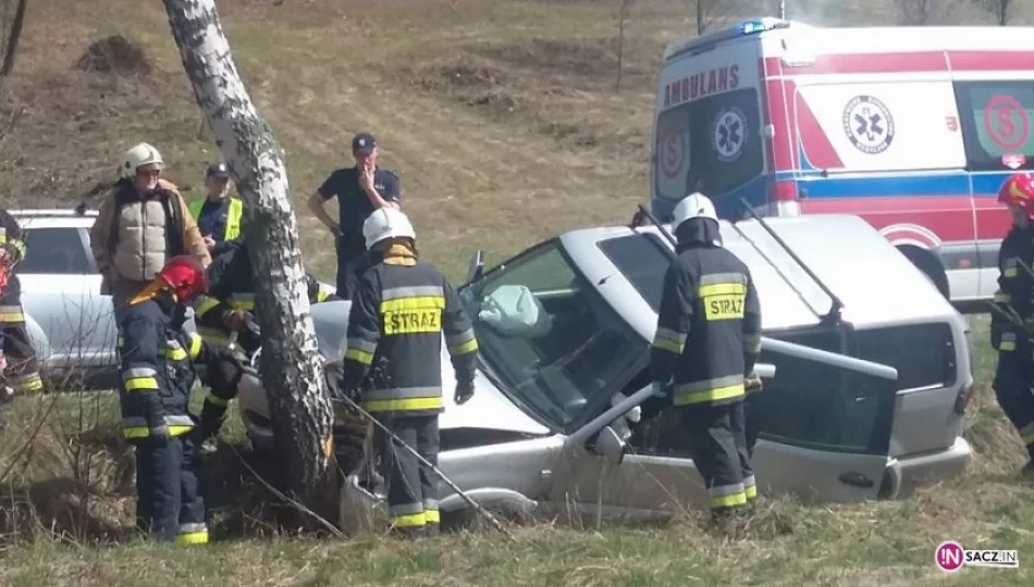 Muszyna: samochód wypadł z drogi. Dwoje rannych - zdjęcie 1