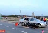Nie ustąpił pierwszeństwa, motocyklistka śmigłowcem zabrana do szpitala - zdjęcie główne