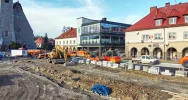 Rynek wielkim placem budowy  - pierwsza warstwa asfaltu - zdjęcie 1