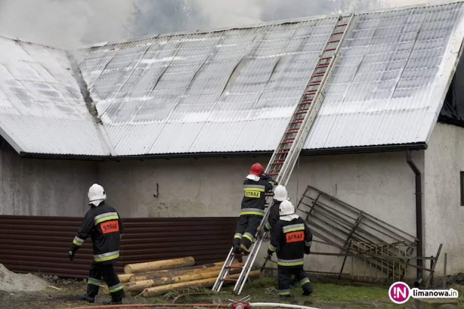 Pożar samochodu zaparkowanego w budynku gospodarczym - zdjęcie 2