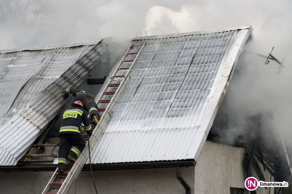 Pożar samochodu zaparkowanego w budynku gospodarczym - zdjęcie 3
