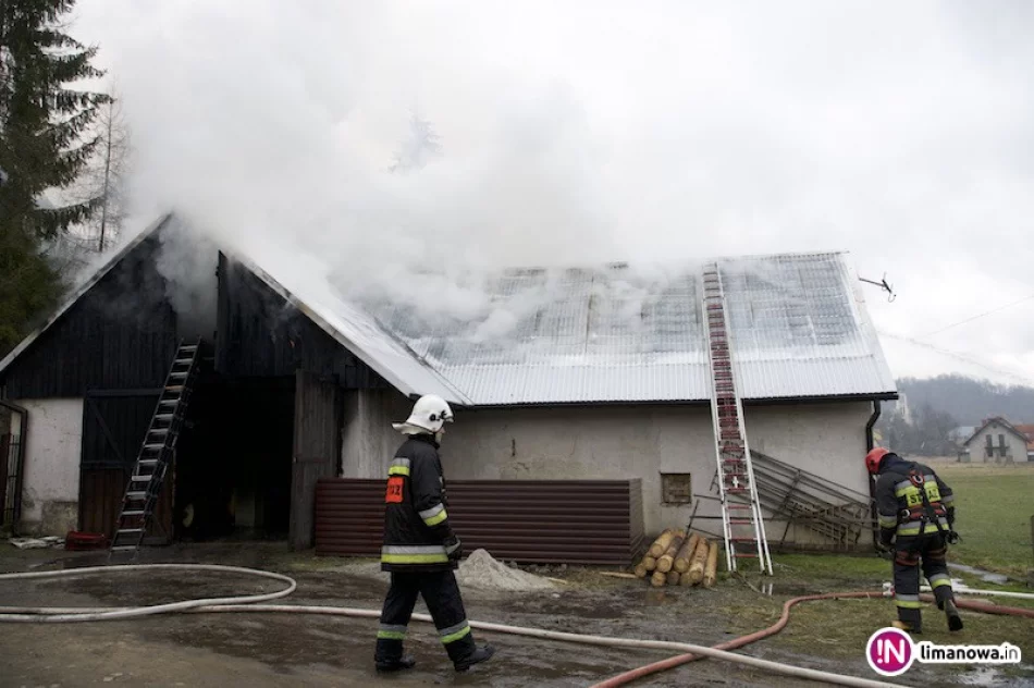 Pożar samochodu zaparkowanego w budynku gospodarczym - zdjęcie 4