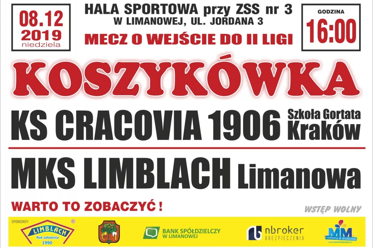 W Limanowej mecz na szczycie. Cracovia na drodze Limblachu.