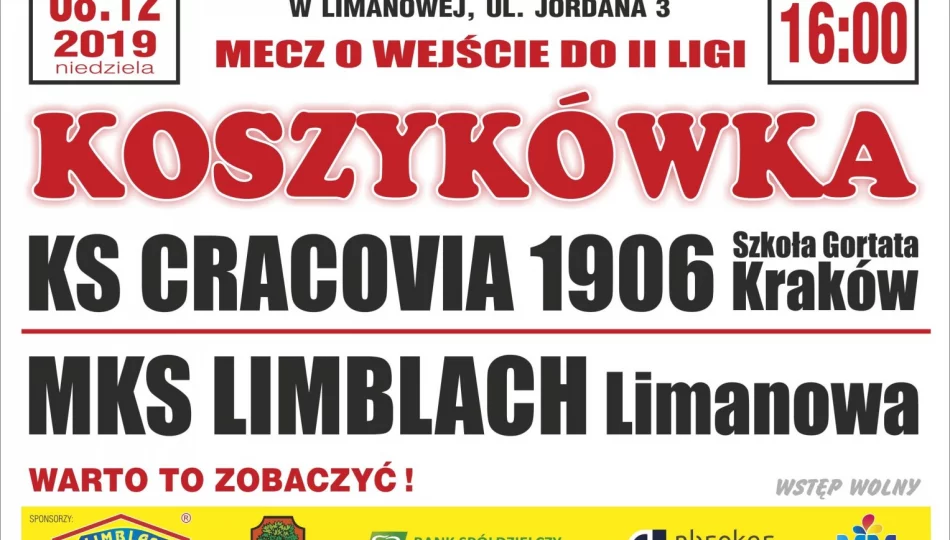 W Limanowej mecz na szczycie. Cracovia na drodze Limblachu. - zdjęcie 1