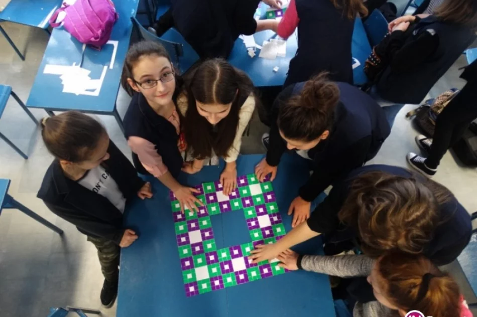 Uczniowie tworzą matematyczny... dywan - zdjęcie 4