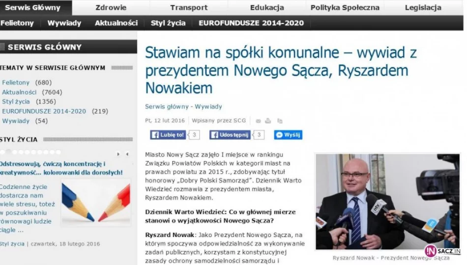 Ryszard Nowak stawia na spółki komunalne? - zdjęcie 1