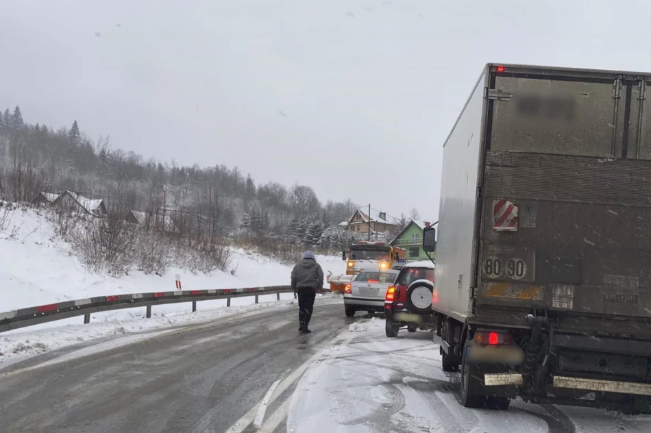 Utrudnienia na DK 28 - trudne warunki drogowe - zdjęcie 5