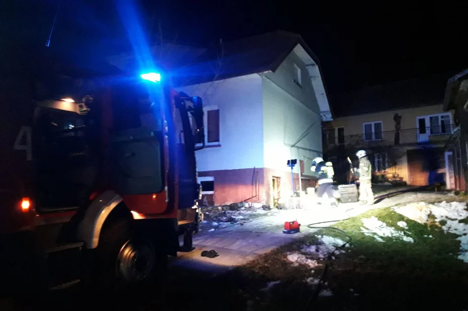 Pożar w kotłowni drewnianego domu  - zdjęcie 4