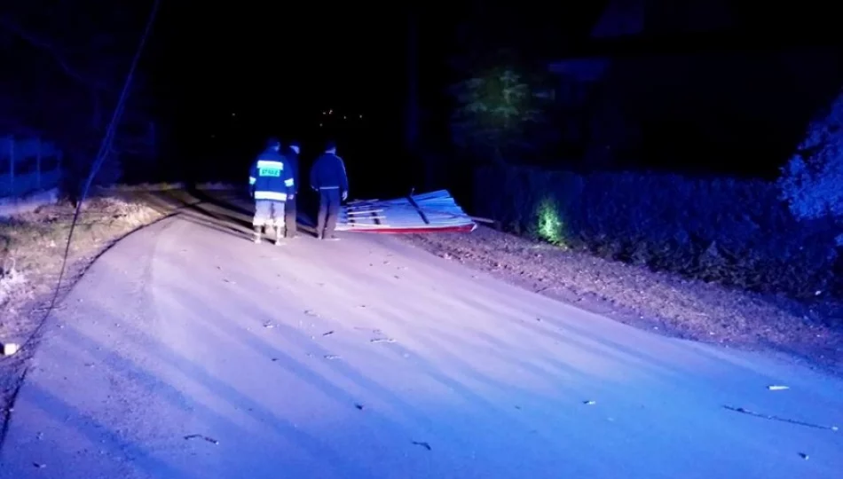 Zerwany dach, powalone drzewa - nocne interwencje straży - zdjęcie 1