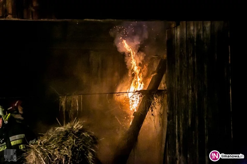 Pożar budynku gospodarczego - jedna osoba trafiła do szpitala (wideo) - zdjęcie 4