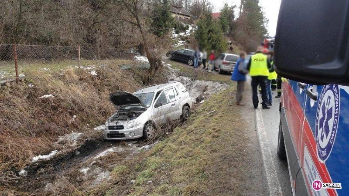 W Andrzejówce samochód osobowy wypadł z drogi