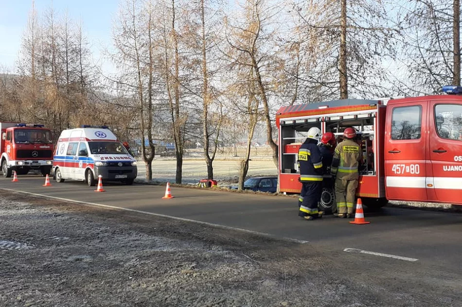 Volkswagen wypadł z drogi i uderzył w drzewo - zdjęcie 2