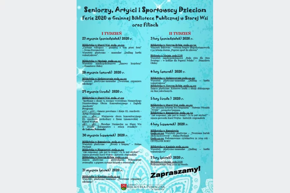 Ferie 2020 w Gminnej Bibliotece Publicznej w Starej Wsi - zdjęcie 2