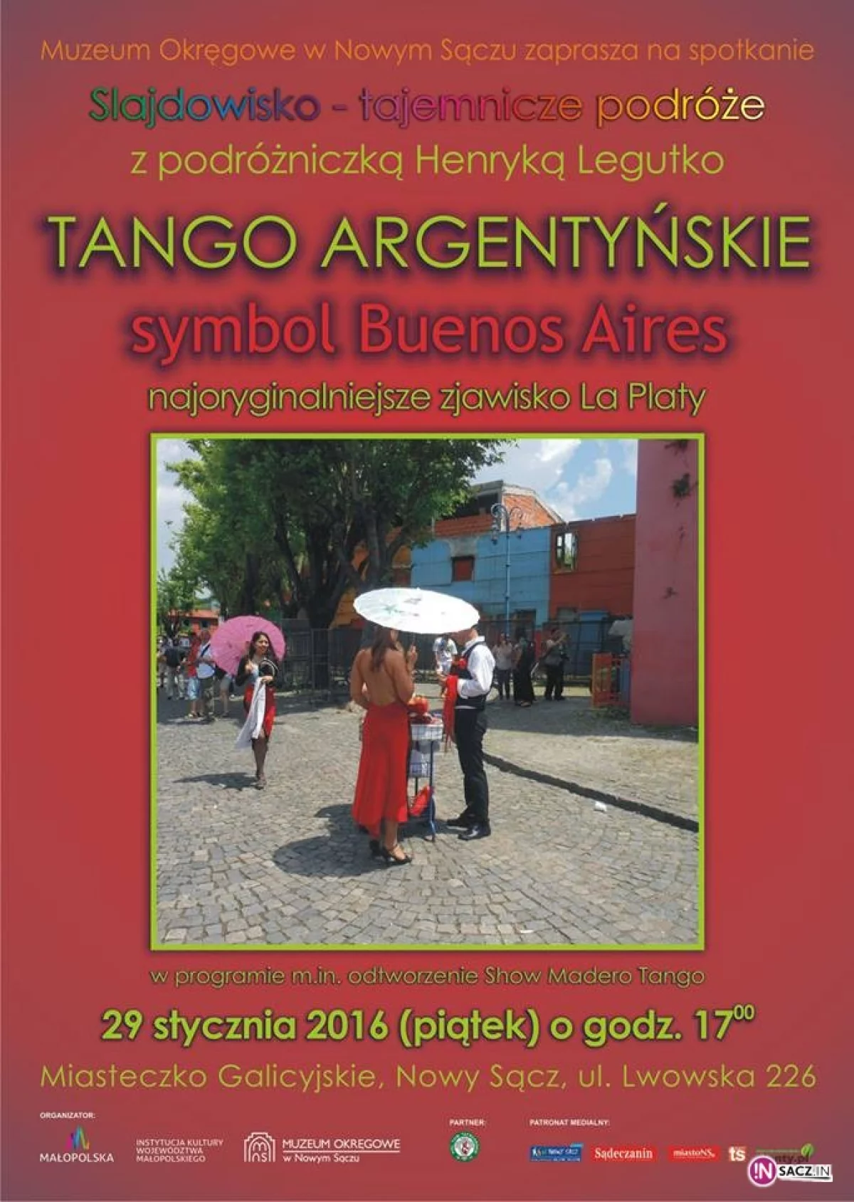 Tango Argentyńskie – symbol Buenos Argentyńskie - slajdowisko w Miasteczku Galicyjskim