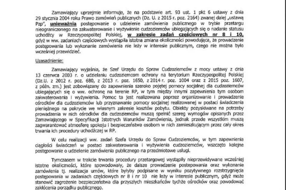 Przetarg unieważniony. Uchodźców nie będzie - zdjęcie 2