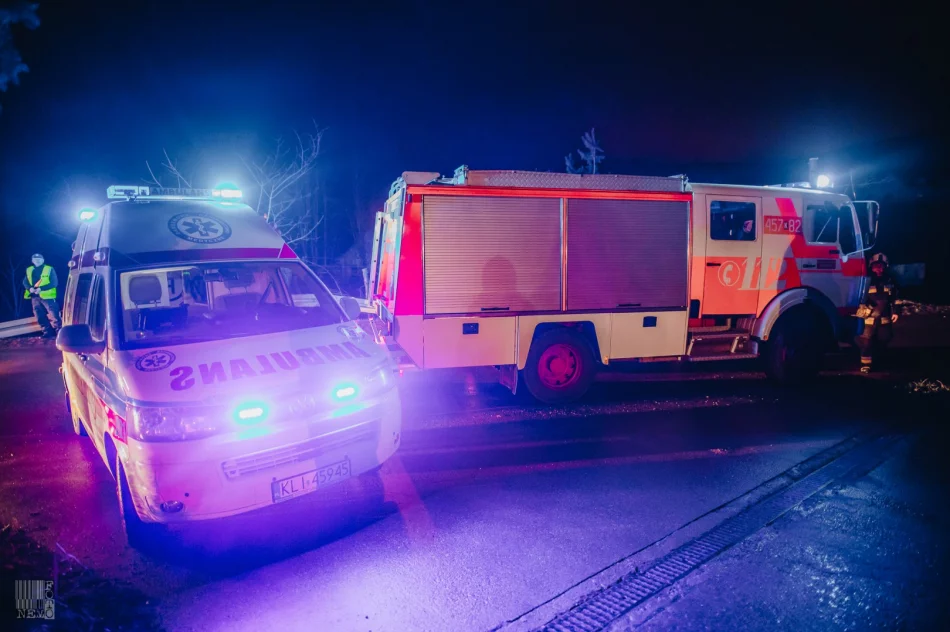 Samochód wywrócił się na drodze. Pogotowie udzieliło pomocy 2 osobom - zdjęcie 5