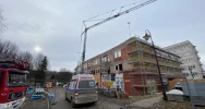 Mężczyzna zasłabł na wysokości podczas prac przy szpitalu - zdjęcie 3