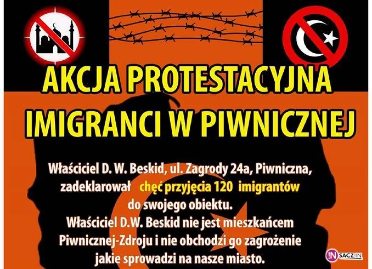 Burzliwe nastroje w Piwnicznej. Będzie protest przeciwko uchodźcom