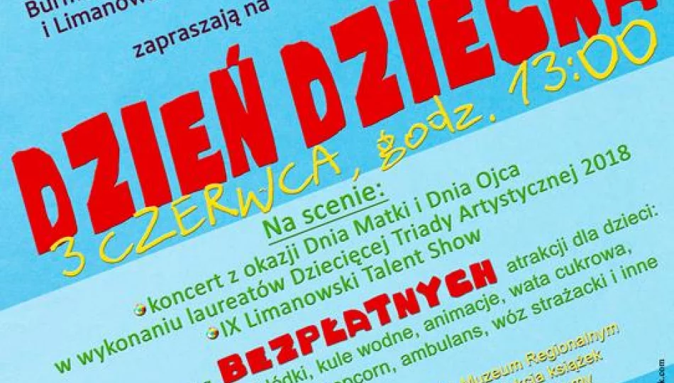 DZIEŃ DZIECKA 2018 – 3 czerwca zapraszamy do Parku Miejskiego! - zdjęcie 1