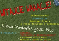 Witajcie wakacje! –  rodzinny piknik 8 lipca w limanowskim parku - zdjęcie główne