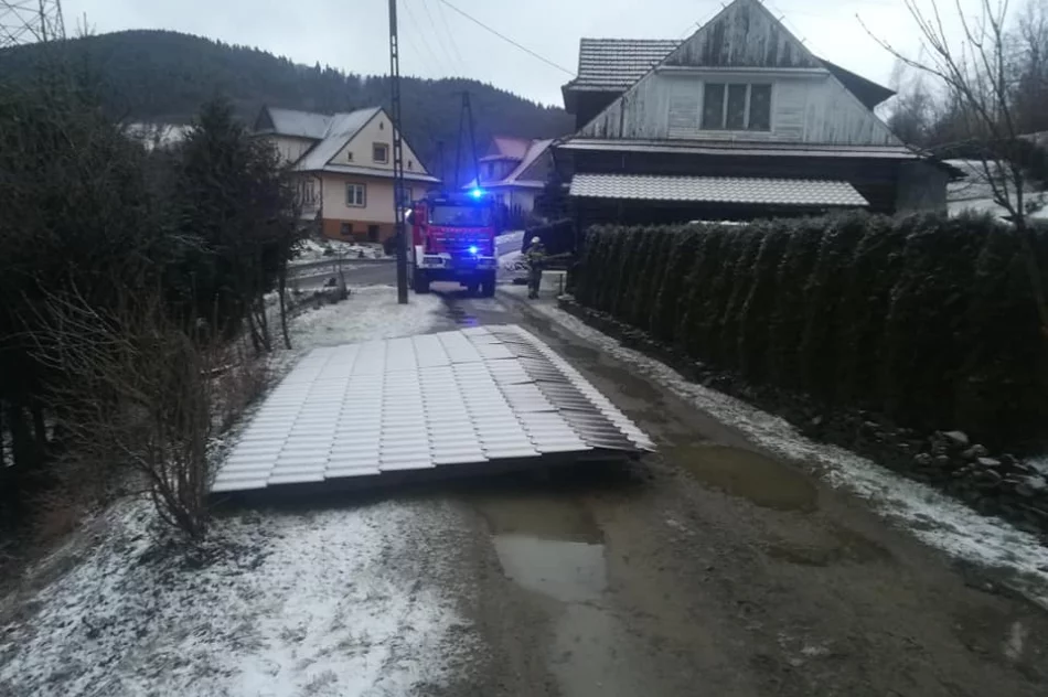 Powalone drzewa, uszkodzone dachy. Blisko 40 interwencji straży związanych z silnym wiatrem - zdjęcie 11