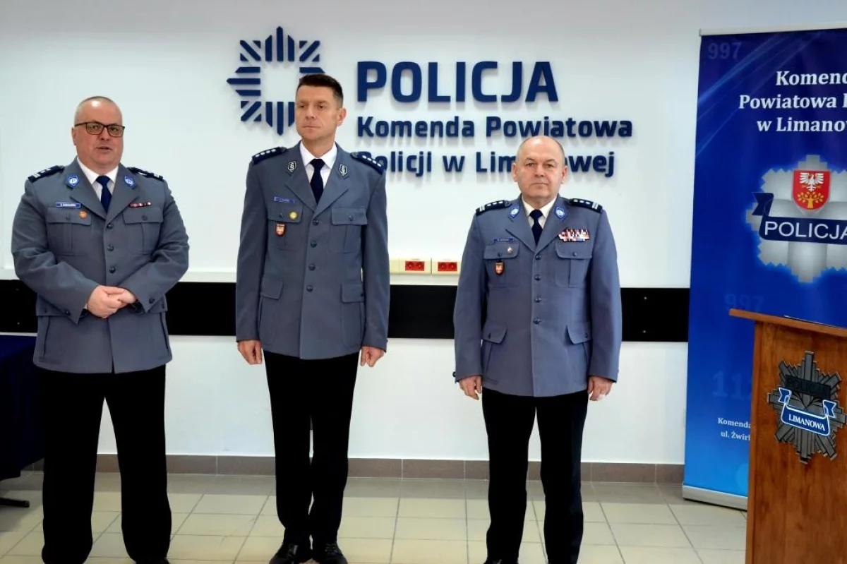 Limanowska policja przywitała nowego komendanta
