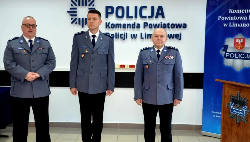 Limanowska policja przywitała nowego komendanta - zdjęcie 1