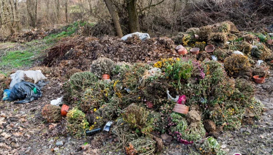 'Upolitycznione' wysypisko śmieci z cmentarza nad rzeką - zdjęcie 1