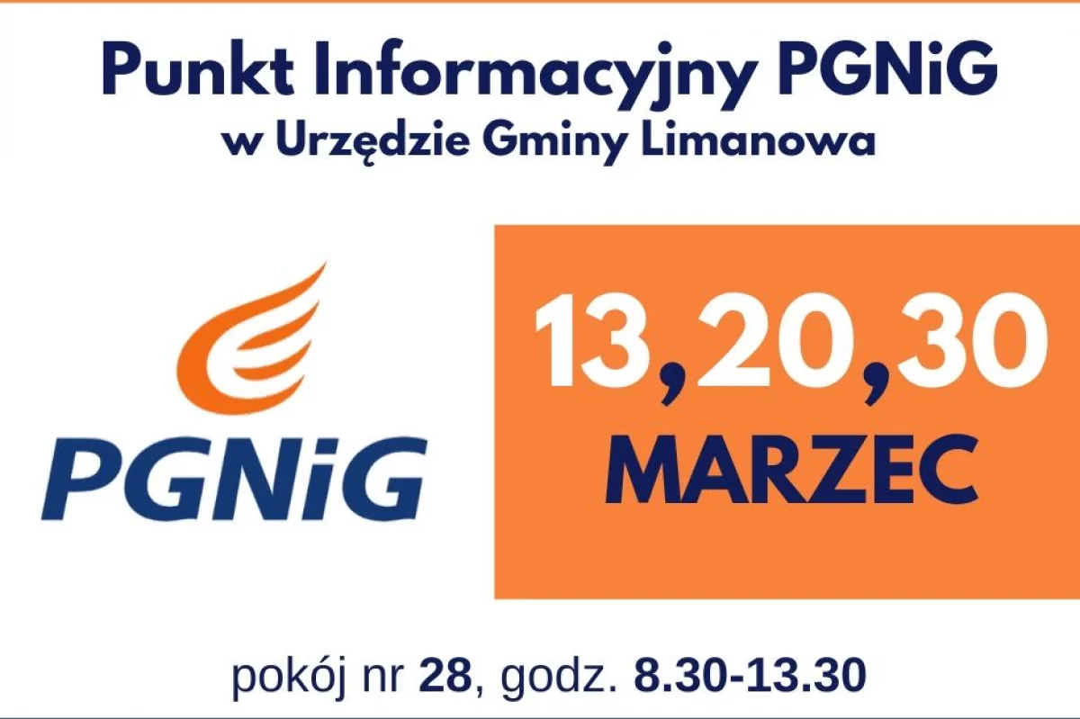 Dyżur doradcy PGNiG w Urzędzie Gminy - 13,20 i 30 marca
