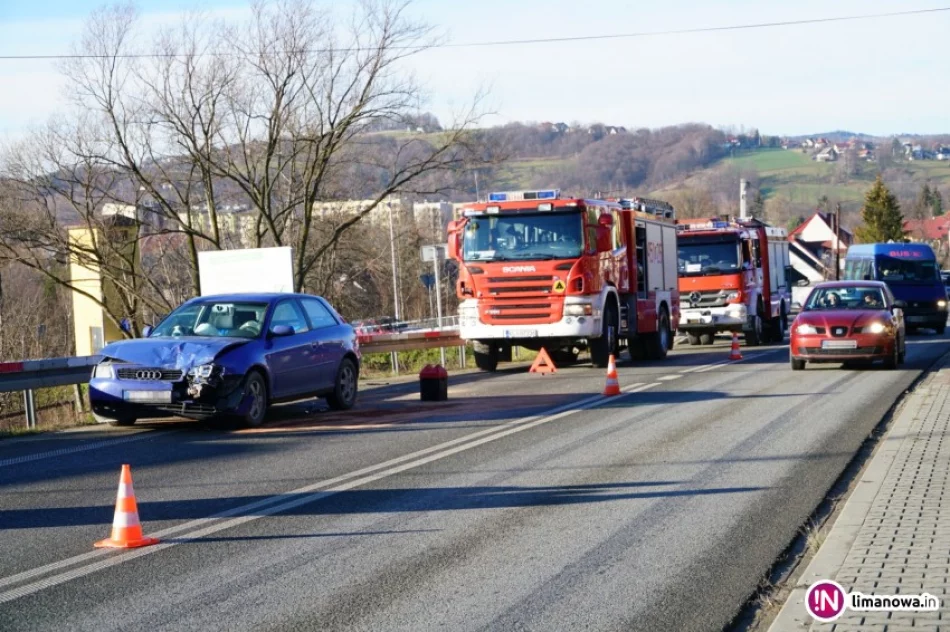 Zderzenie na krajówce. Kierowca audi najechał na tył poprzedzającego go pojazdu - zdjęcie 3