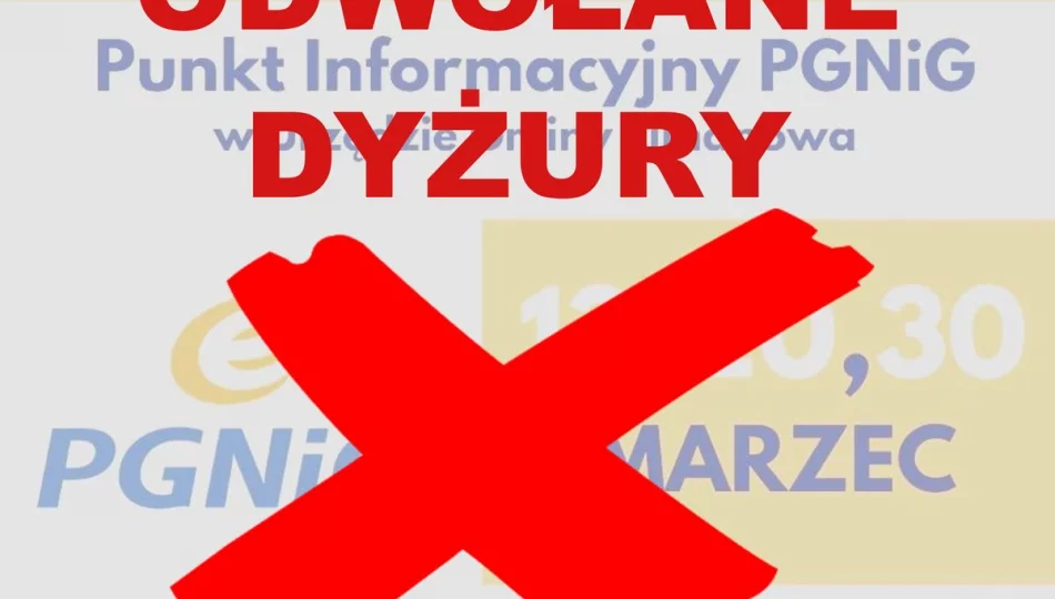 Najbliższe dyżury doradcy PGNiG w Urzędzie Gminy LImanowa - odwołane - zdjęcie 1