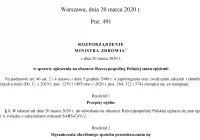 Rozporządzenie Ministra Zdrowia w sprawie wprowadzenia stanu epidemii - (przepisy - pełna treść) - zdjęcie główne