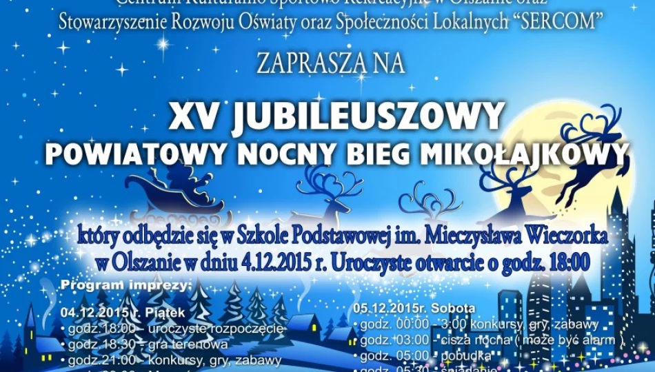 XV Jubileuszowy Powiatowy Nocny Bieg Mikołajkowy - zdjęcie 1