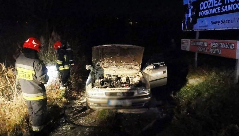 Pożar samochodu w Wielopolu - zdjęcie 1