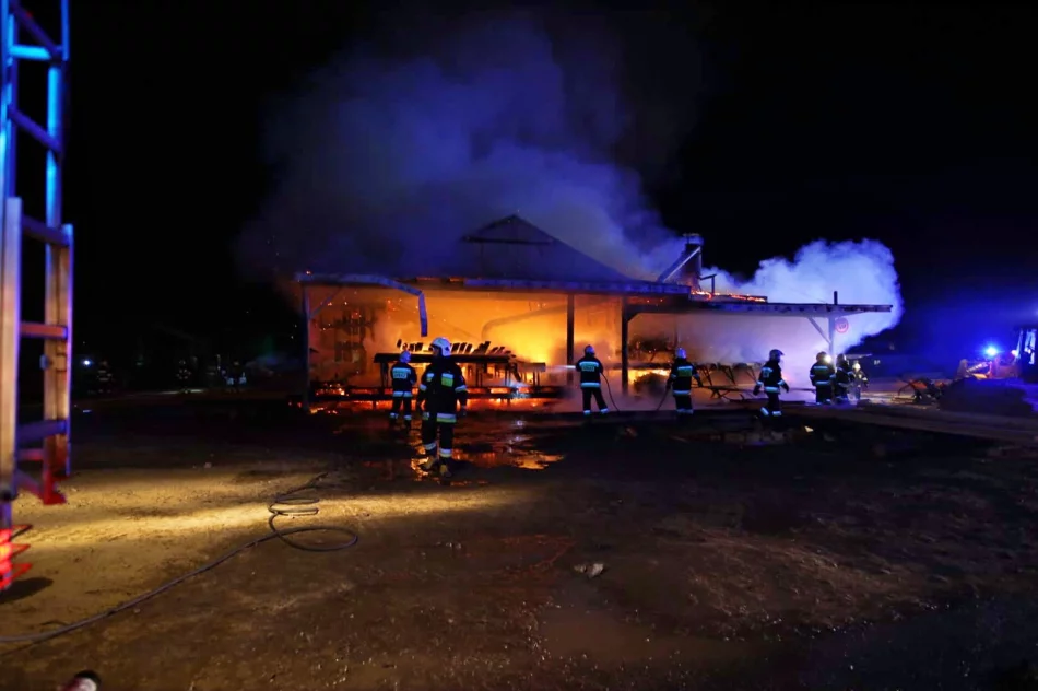 Płonie tartak, z ogniem walczą strażacy - zdjęcie 8
