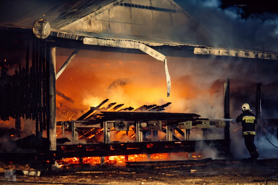 Spłonął budynek, wyposażenie i gotowe produkty. Pożar gasiło 46 strażaków - zdjęcie 10