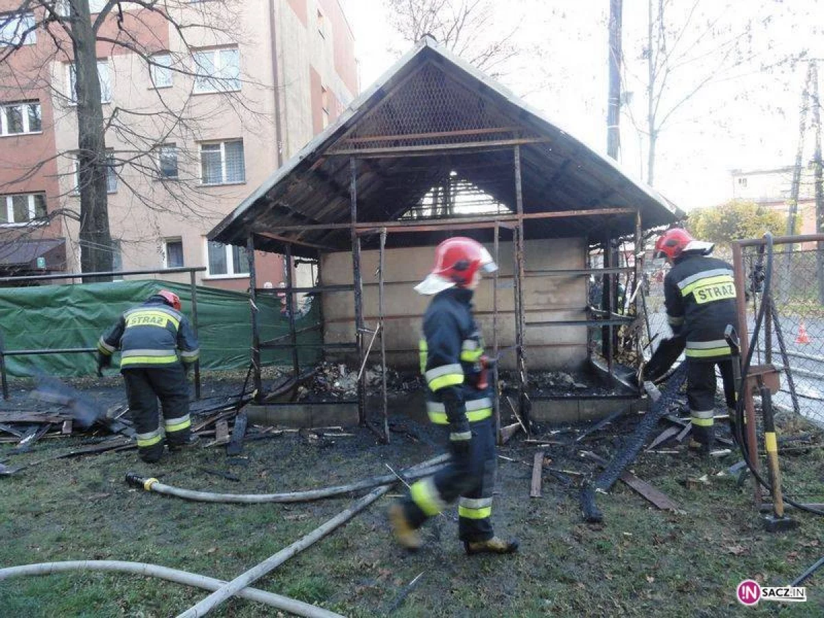 Pożar wiaty przy ulicy Szujskiego