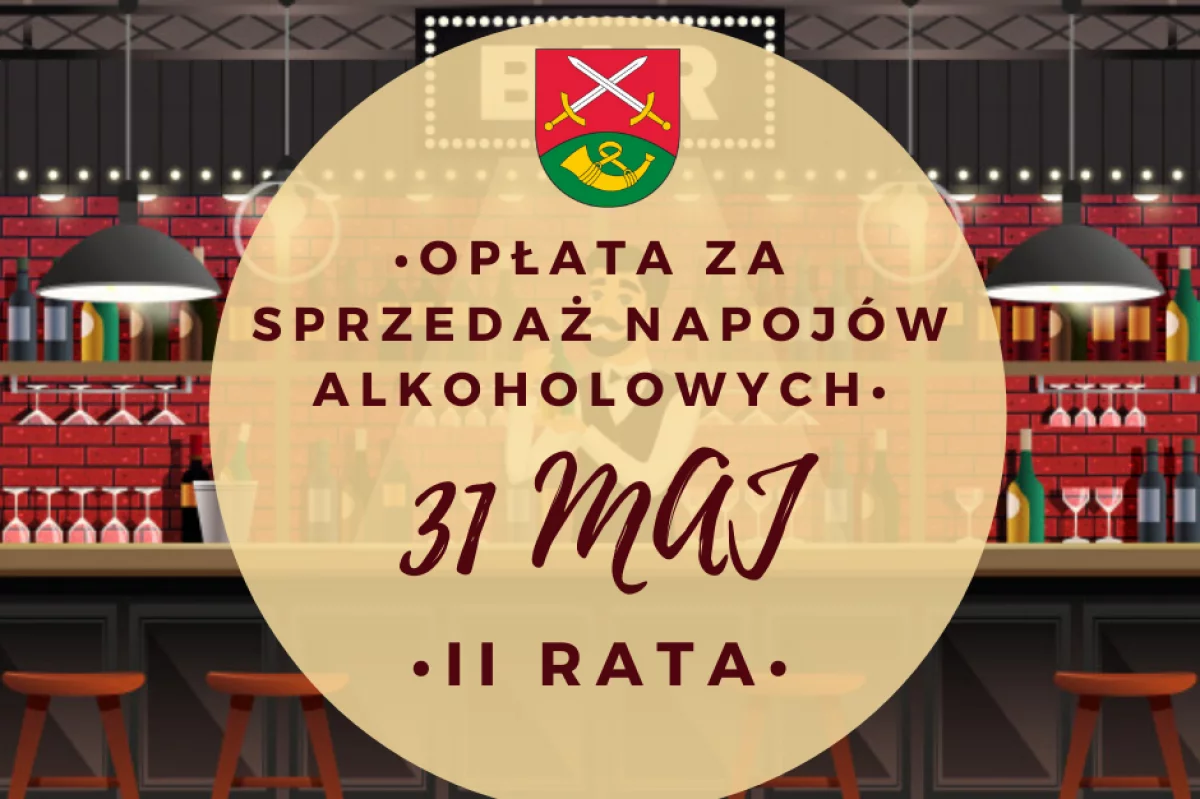 Opłata za korzystanie z zezwoleń na sprzedaż napojów alkoholowych - 31 maja II rata