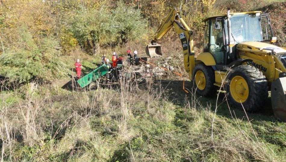 Ubiad – wywrócił się ciągnik rolniczy - zdjęcie 1