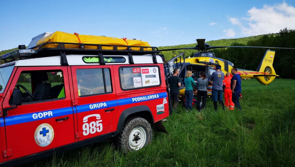 Cztery poważne akcje GOPR. Paralotniarz zawisł na drzewie, na pomoc LPR  - zdjęcie 1