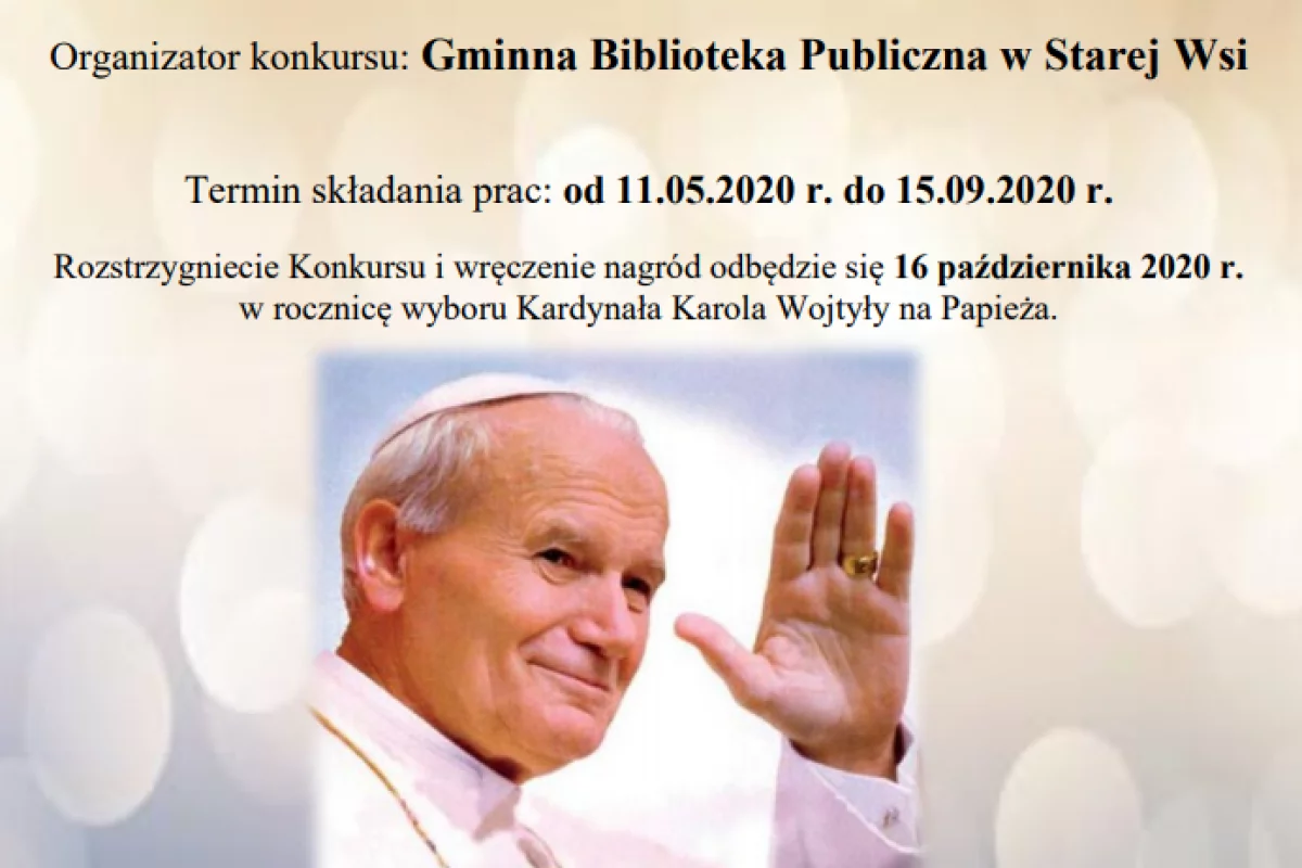 Gminny Konkurs 100. urodzin Karola Wojtyły - w bibliotece w Starej Wsi